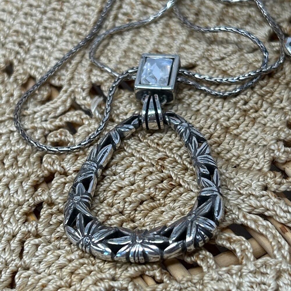 Vintage Brighton Silver teardrop pendant necklace